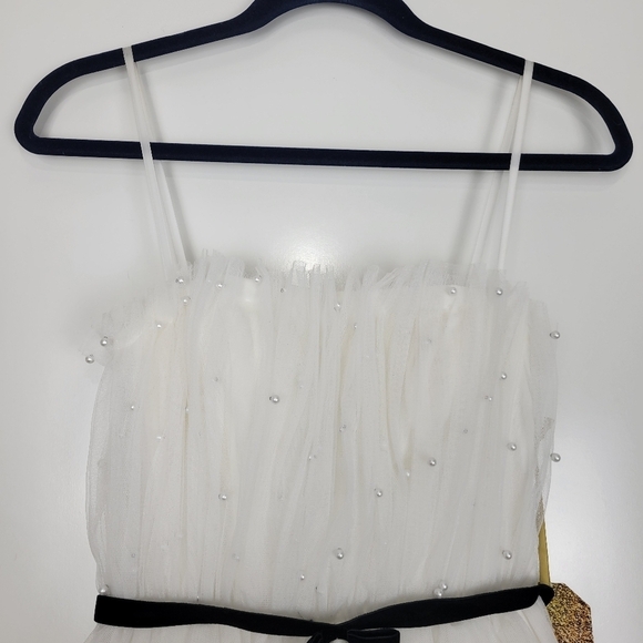 NWT TLC Say Yes Juniors Tulle & Faux Pearl Tiered Ball Gown Size 0 - Picture 3 of 15